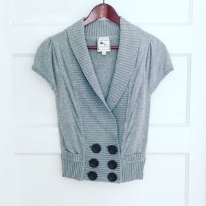 Gray Short Sleeve Sweater